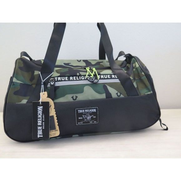 True Religion TR101809 Unisex Medium Camo Tulo Duffle Gym Bag $99 - Picture 1 of 12